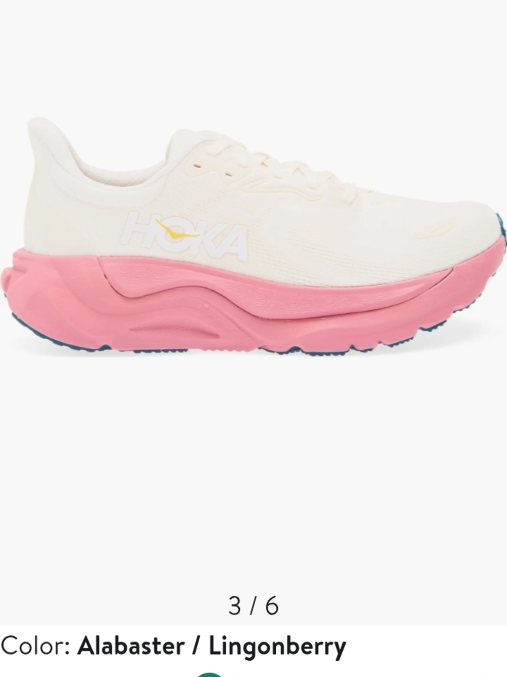 Brand New In Box Hoka Women's White Running Shoe with Pink Laces - Picture 2 of 8